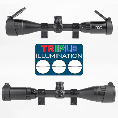 Side views of the PAO 3-9x40 EMERALD IR PA Riflescope